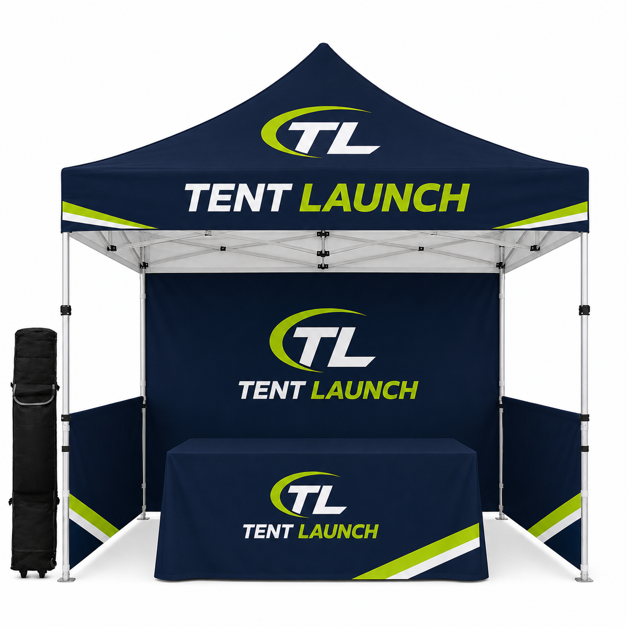 Tent Launch custom canopy package with branded display accessories